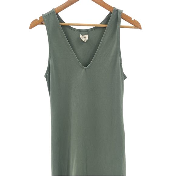 Open Edit Wear Two Ways V-Neck Sleeveless Knit Midi Dress in Green Agave Size XS - Picture 4 of 12